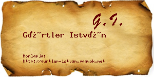 Gürtler István névjegykártya
